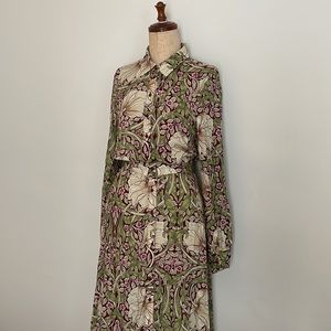 William Morris x H&M floral vintage midi dress with buttons